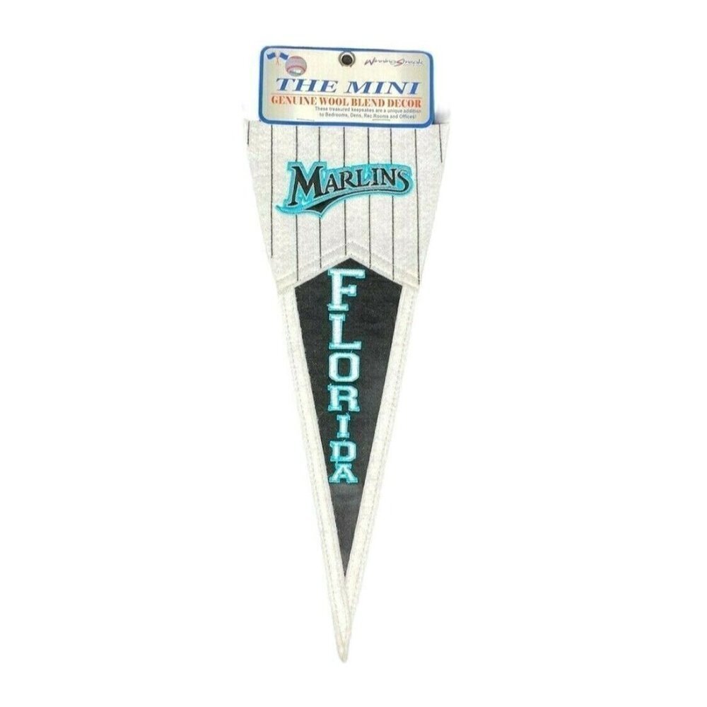 MLB Florida Marlins White Team Logo Baseball Mini Pennant Winning Streak Miami
